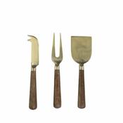 Cheese Knives w/Wooden Handle Set of 3 image