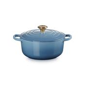 Le Creuset Cast Iron Round Casserole 20cm Chambray image