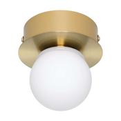 EGLO Mosiano IP44 LED Bathroom Wall &amp; Ceiling Light | Brushed Brass &amp; Opal White | 900658 image