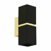 Passa Black/Gold Wall Light Cubed