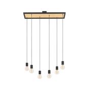 CONSETT 6 Pendant Lights Black/Wood image