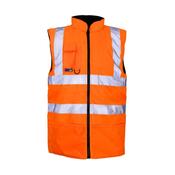 Hi-Vis Reversible Fleece-Lined Bodywarmer Orange image