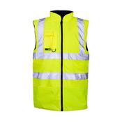 Hi-Vis EN471 Reversible Bodywarmer Yellow