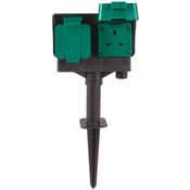 Garden 2 Socket with Spring Loaded Covers