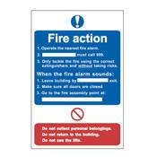 'Fire Action Procedure' Sign image