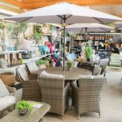 Parma 6-Seater Round Rattan Dining Set | Polywood Top