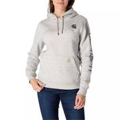 Carhartt Women’s Clarksburg Logo Hoodie | Asphalt Heather Nep | Size Options