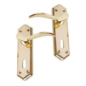 Sonnato Torino Brass Lever on Plate Door Handles | VP604PB image