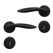 Sonnato Pieta Lever on Rose Door Handle Matt Black | VP005MB image