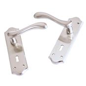 Sonnato Bari Satin Chrome Lever on Plate Door Handles | VP450SC image