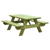 Oblong Wooden Garden Picnic Bench | 6-Seater | 44mm Slats