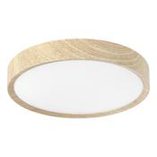 EGLO Musurita Round IP44 LED Bathroom Ceiling Light | Natural Wood Effect &amp; White | 901126 image