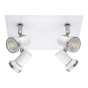 EGLO Tamara 1 IP44 4 Light Bathroom Ceiling Spotlight | White &amp; Chrome | 95995 image