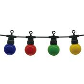 Optonica 10m LED Outdoor Festoon String Lights | 20 Multicolour Bulbs | Black | 5092 image