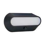 Luceco Carina Oval Solar PIR Bulkhead Wall Light | 470 Lumen | Black | LEXSBH47B40-01 image