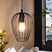 EGLO Newtown 1 Light Cage Pendant Light | Black | 49477