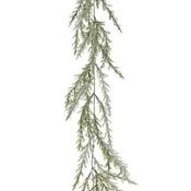 Floral Silk Frosted Cedar Garland | Frosted Green | 165 cm