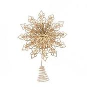 Floral Silk Metallic Snowflake Tree Topper | Gold | 26 cm
