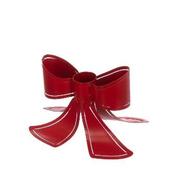 Floral Silk Metal Bow Candle Holder | Red | 15 cm