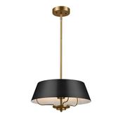 Luella 3lt Duo-Mount Pendant - Black &amp; Brass image