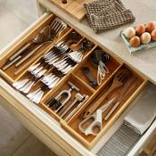 DrawerStore™ Bamboo Expanding Cutlery, Utensil &amp; Gadgets Organiser image