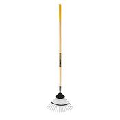 Wire Leaf Rake 16 Tines Long Wood Handle image