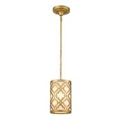 Arabella 1 Light Duo-Mount Mini Pendant Distressed Gold, Ivory Shade image