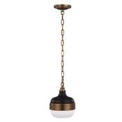 Cadence 1 Light Mini Pendant Dark Antique Brass/ Matte Black image
