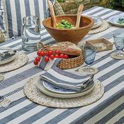 Wide Stripe Tablecloth Flint Blue image
