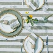 Wide Stripe Tablecloth Olive image