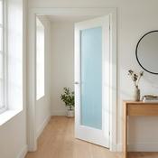 1 Panel Victorian Style Primed White Frosted Glass Internal Door WC23GF