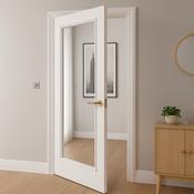 1 Panel Victorian Style Primed White Clear Glass Internal Door WC23GC