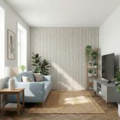 Slat Acoustic Wall Paneling White Beige Felt