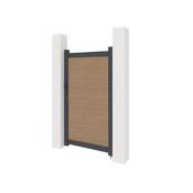Aluminium Gate with Composite Panels Oak