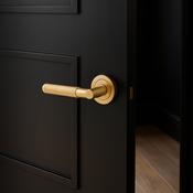 Berlin Satin Brass Knurled Door Handle image