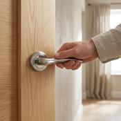 Internal Wooden Door Handle Satin Nickle Rome image