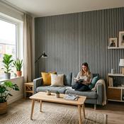 Grey Slat Acoustic Wall Panelling — 2400 x 600mm