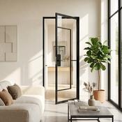 Steel Black Modern Internal Clear Glass Door Barcelona image