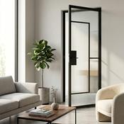 Steel Black Modern Internal Clear Reeded Door Barcelona image