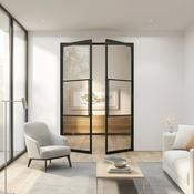 Steel Black Urban Style Modern Internal Glass Door Lisbon image