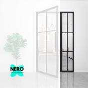 Steel Black Modern Internal Glass Door Porto Side Panel Only image