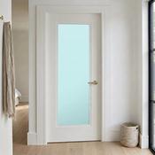 Stepped Moulding White Primed Internal Wooden Door WC21GF Frosted Glass image
