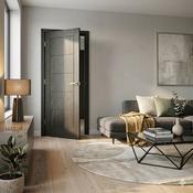 WC19 Black Brushed Oak Internal Door image