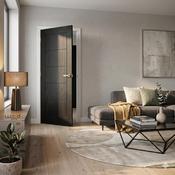 WC19 Mondern Style Black Brushed Oak Internal Door image