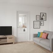 WC33GC Clear Glass 2 Panel White Internal Door