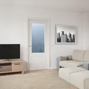 WC33GF Frosted Glass 2 Panel White Internal Door