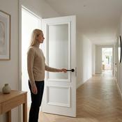 WC35GR Reeded Glass White Internal Door Victorian Style 2 Panel Door image