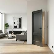 WC35 Solid Black Internal Door Victorian Style 2 Panel Door image