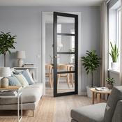 WC42G Urban Style Black Internal Door — Glass Mayfair image