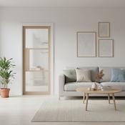 WC44GR Reeded Glass Urban Style Whitewashed Oak Internal Door image